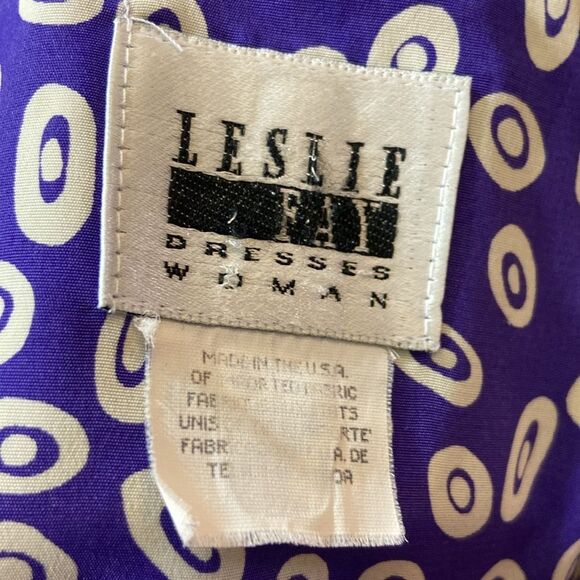 LELIE FAY Purple And White Patterned Women's Dress Plus 22 Aproxímate No Tag Sz - Picture 5 of 10